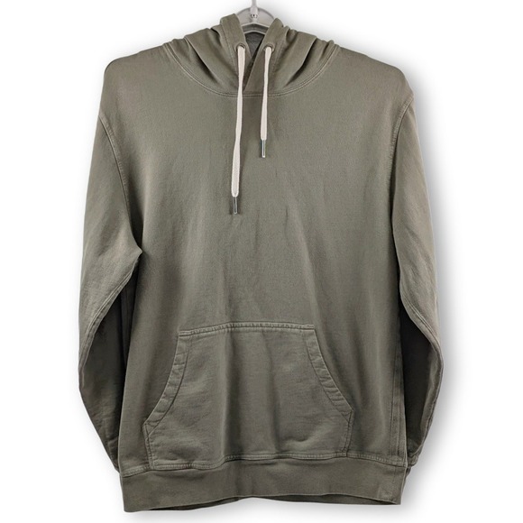 Buck Mason Brushed Loopback Hoodie Mens Large Olive Green Casual Modern - Picture 5 of 9
